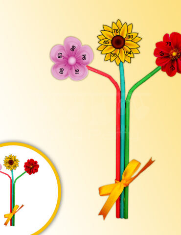 Floral-Tambola-Tickets-Handmade-Straw-Flowers