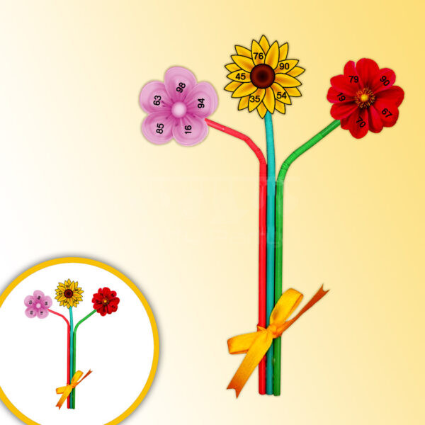 Floral-Tambola-Tickets-Handmade-Straw-Flowers