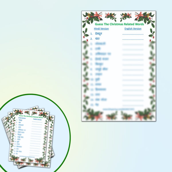 Guess The Christmas Related Words Paper Game Guess-The-Christmas-Related-Words-Paper-Game