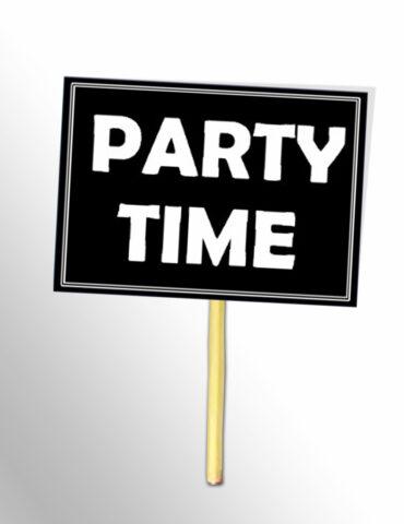 Party-Time-Black-And-White-Placards