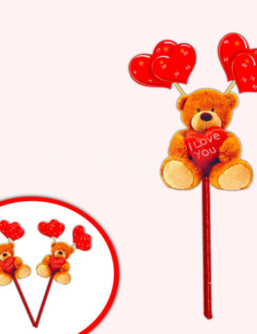 Teddy With Hearts Stick Tambola Tickets