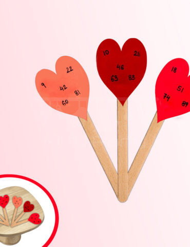 Valentine Hearts Tambola Tickets (Sticks)