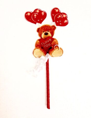 Teddy With Hearts Stick Tambola Tickets