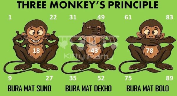 Gandhi Jayanti Tambola Tickets (Monkey's Principles)