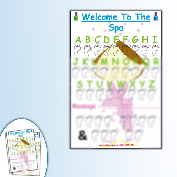 Spa Theme Paper Game