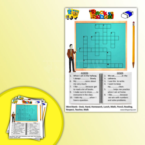Back To School Theme Cross Word Paper Game Back-To-School-Theme-Cross-Word-Paper-Game