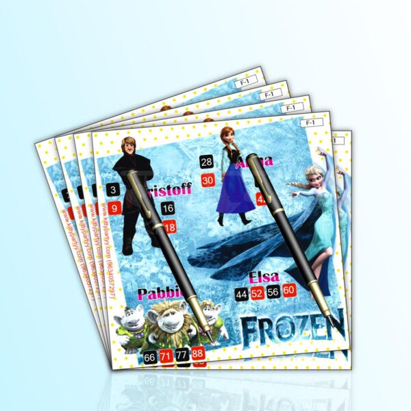 Frozen Theme Tambola Tickets
