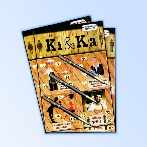 Ki & Ka Theme Tambola Tickets.