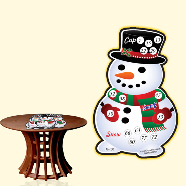 Snowman-Shape-Tambola-Ticket