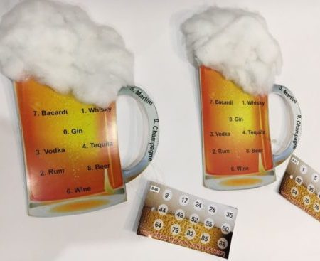 Beer Mugs Handmade Tambola Ticket