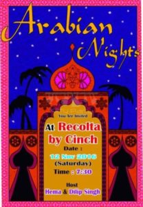 Arabian nights theme party whatsapp invite