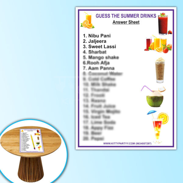 Summer Drinks Paper Game Summer-Drinks-Paper-Game