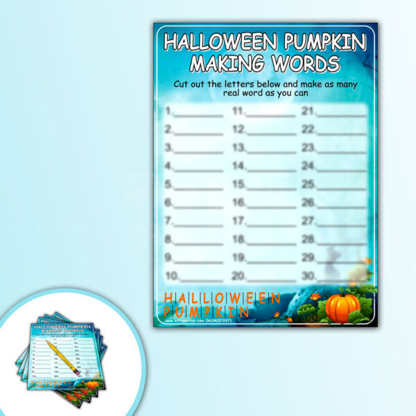 Halloween Pumpkin Making Words Game B