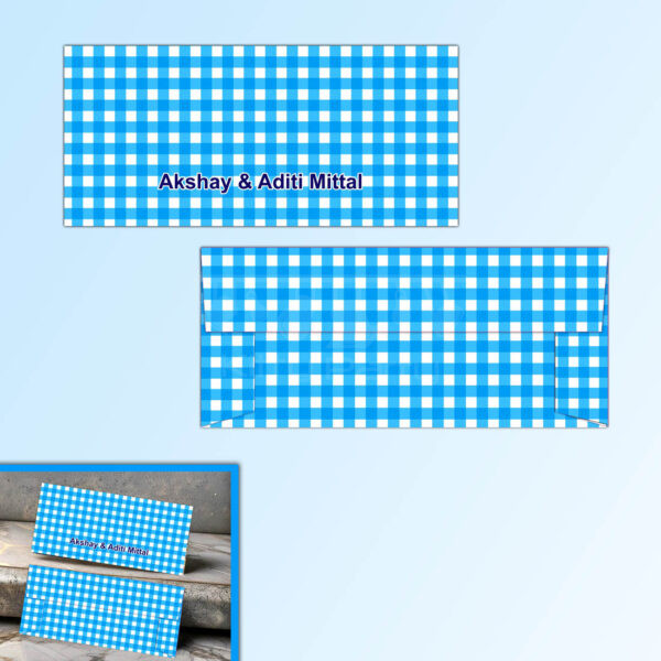 Blue-And-White-Checkered-Pattern-Personalised-Envelope