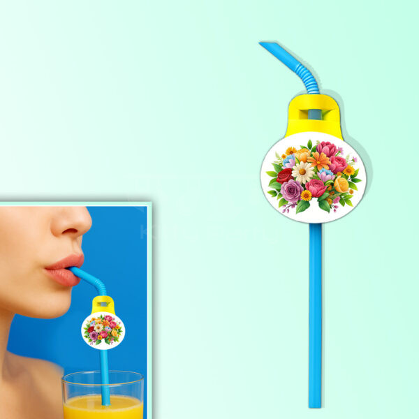 Floral Theme Straw
