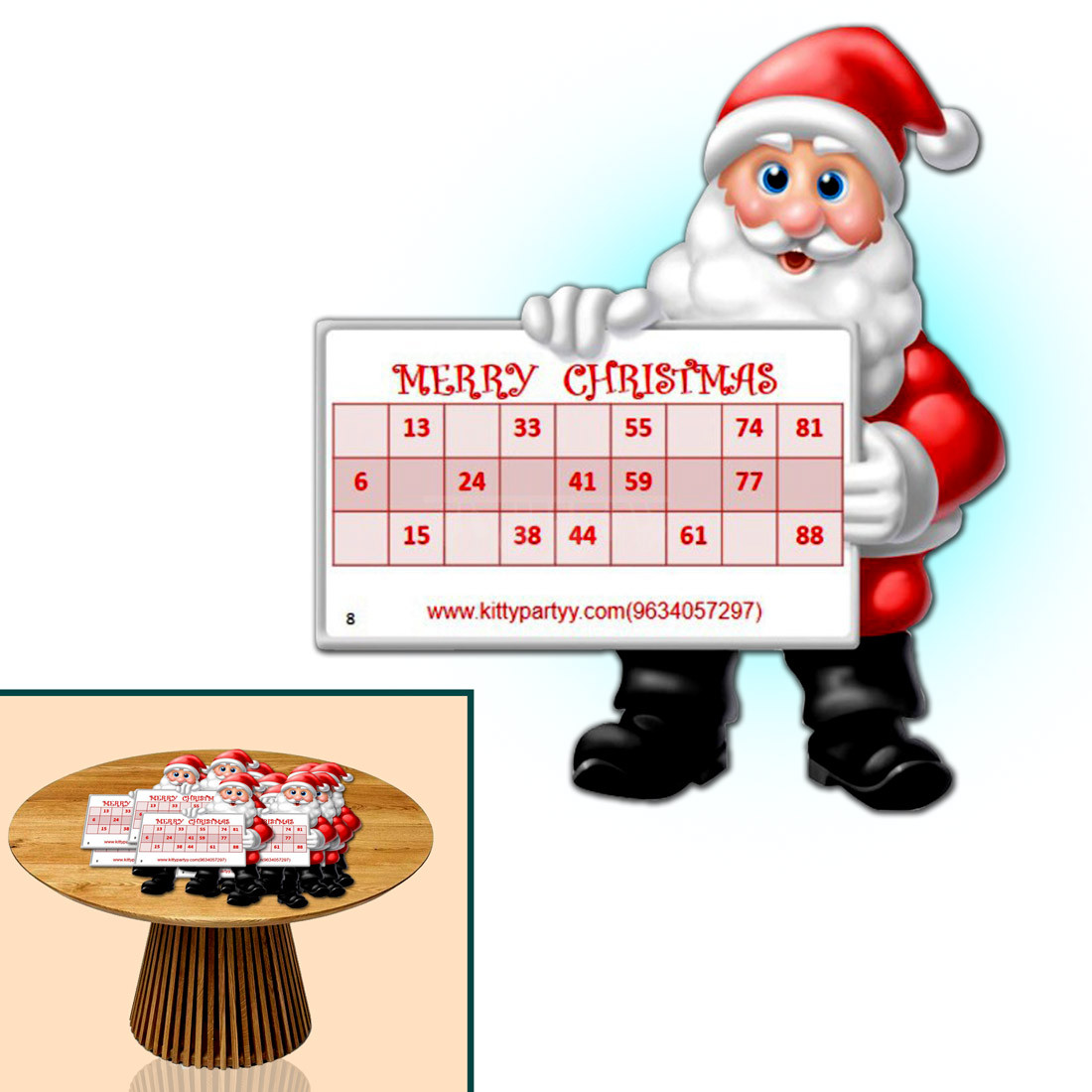 Santa-Shape-Tambola-Tickets