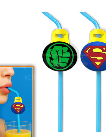 Super Heroes Theme Straw