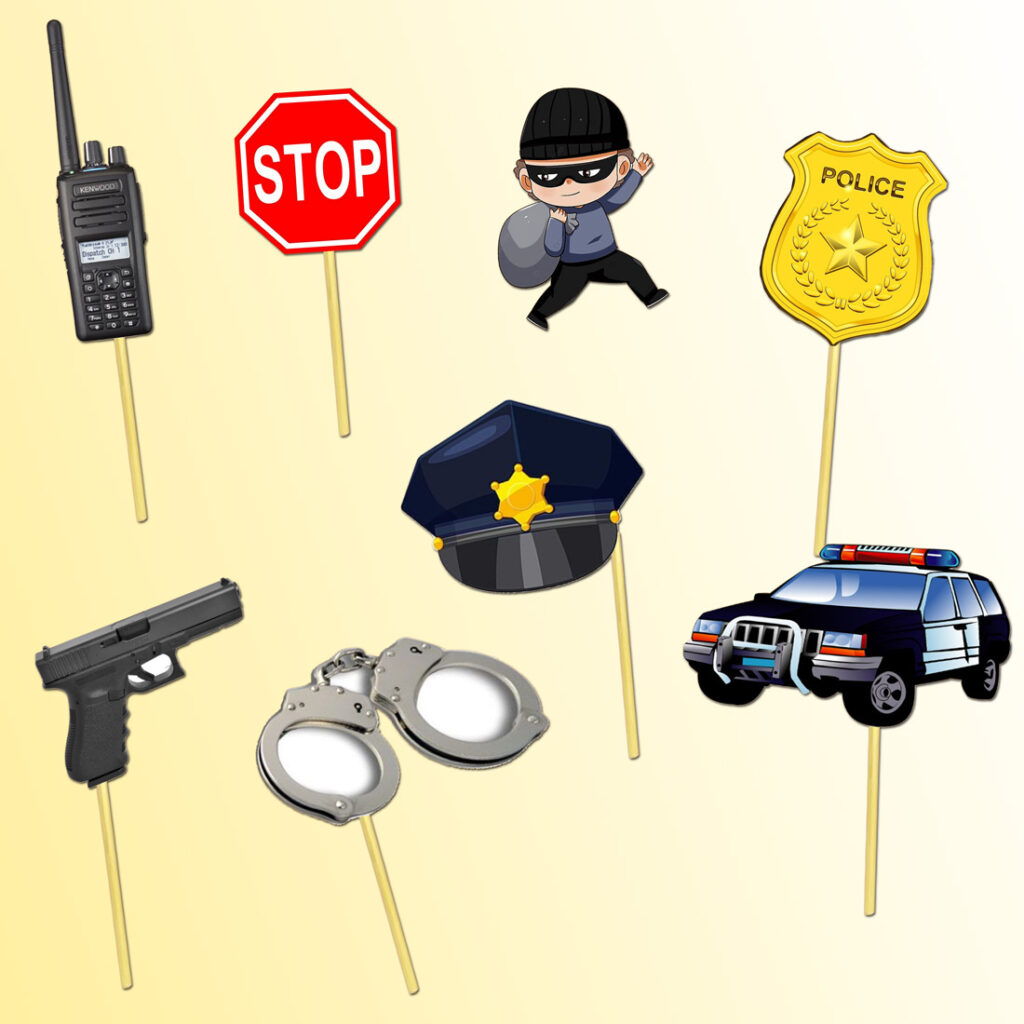 Cops & Robbers Theme Props - kittypartyy