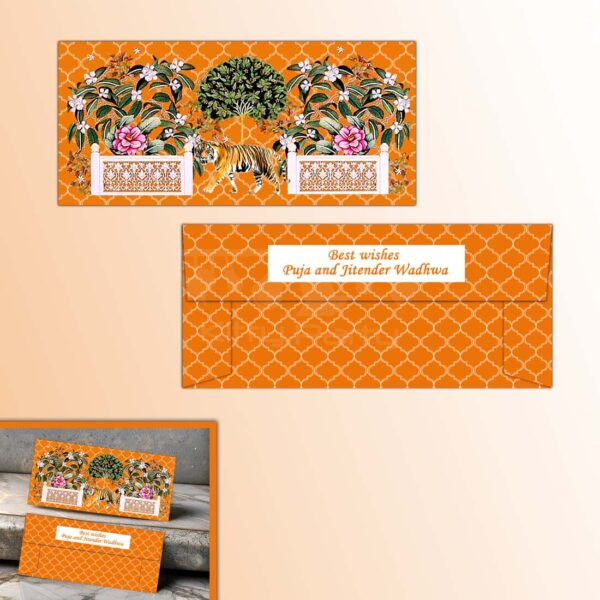 Royal-Bengal-Tiger-and-Floral-Pattern-Personalised-Envelope