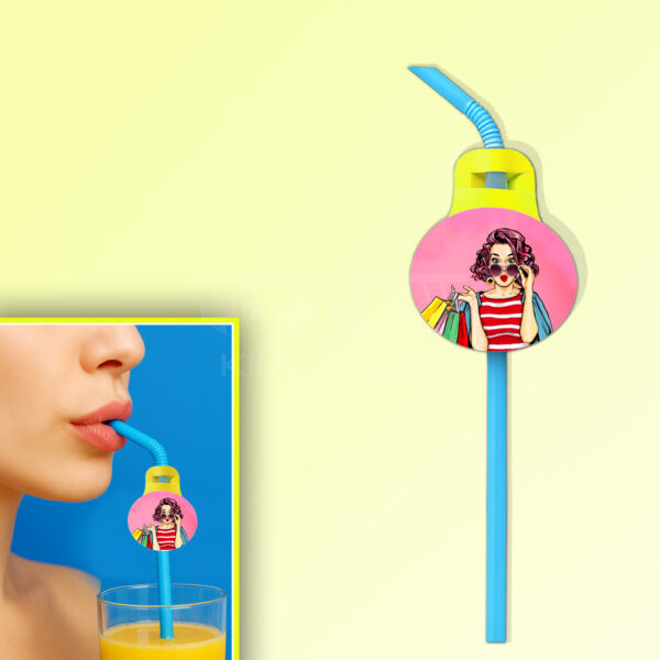 Shopaholic Theme Straw Shopaholic-Theme-Straw