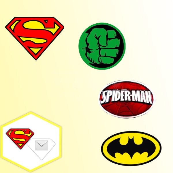 Super-Hero-Theme-Shape-Envelope
