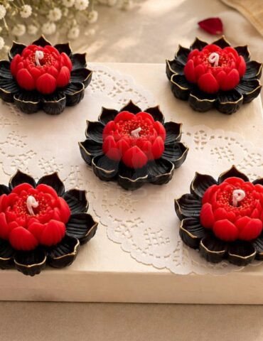 Diwali Theme Lotus Flower Candles