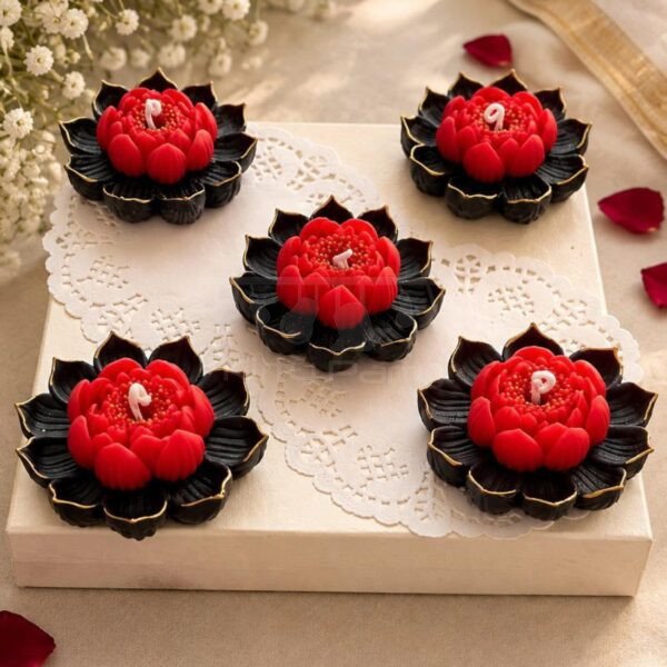 Diwali Theme Lotus Flower Candles